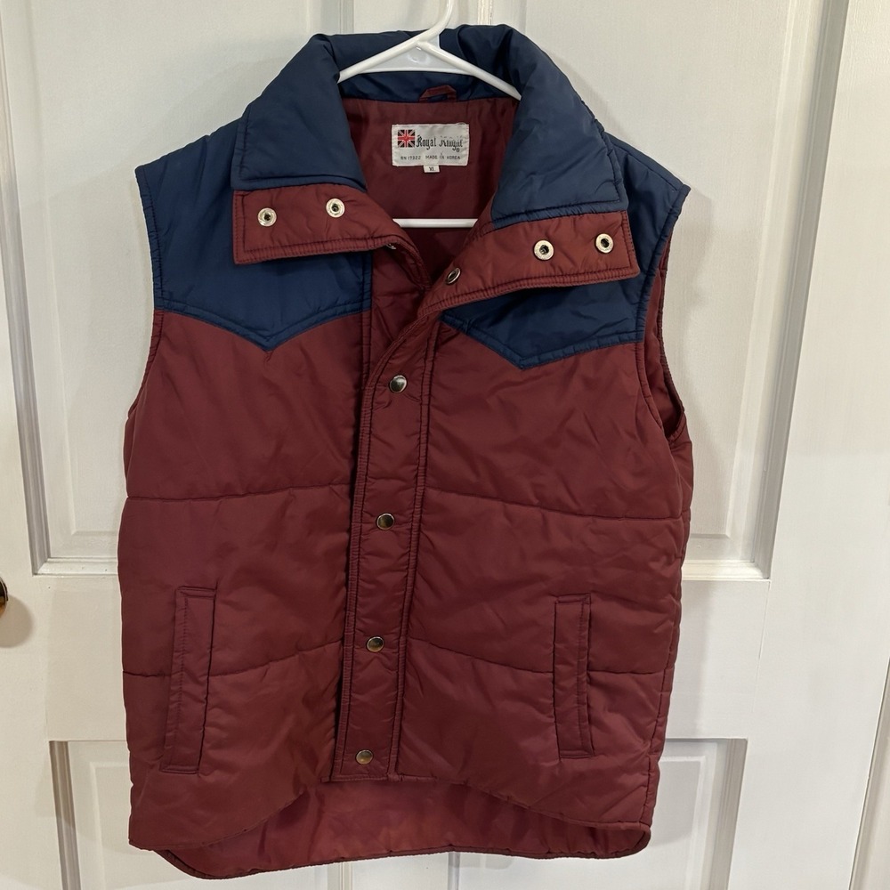 Vintage 70s Royal‎ Knight Puffer Vest XL